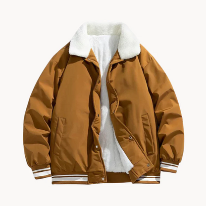 Robuste Herren Winterjacke mit warmem Sherpa-Kragen