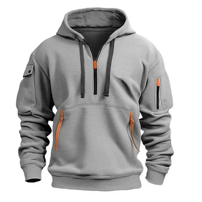 Sportlicher Herren-Hoodie mit halbem Reißverschluss für aktive Freizeitgestaltung