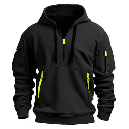 Sportlicher Herren-Hoodie mit halbem Reißverschluss für aktive Freizeitgestaltung