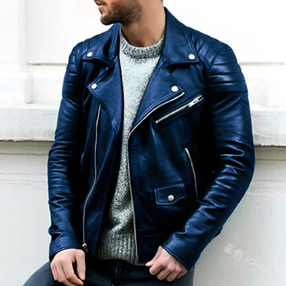 Stylische Leder-Bikerjacke Für Herren – Perfekter Look