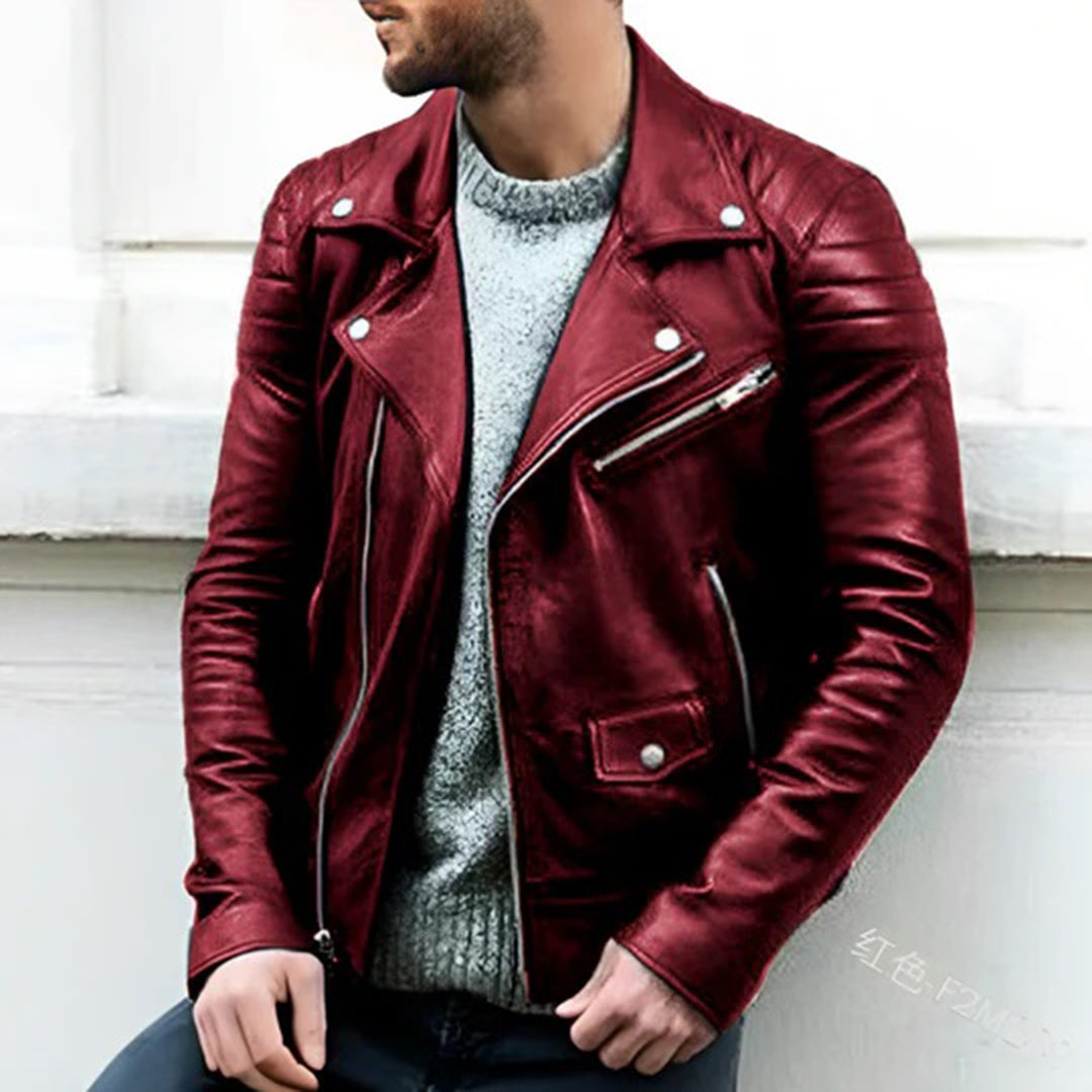 Stylische Leder-Bikerjacke Für Herren – Perfekter Look