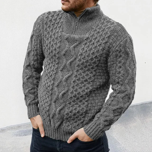 Stylischer Herrenpullover mit Halbreißverschluss – Premium Qualität für Komfort und Eleganz