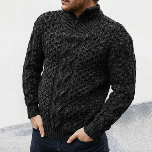 Stylischer Herrenpullover mit Halbreißverschluss – Premium Qualität für Komfort und Eleganz