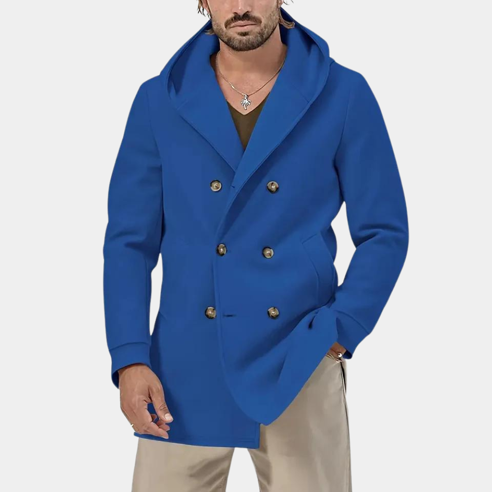 Stylischer Trenchcoat Für Herren Mit Kapuze Für Casual Style
