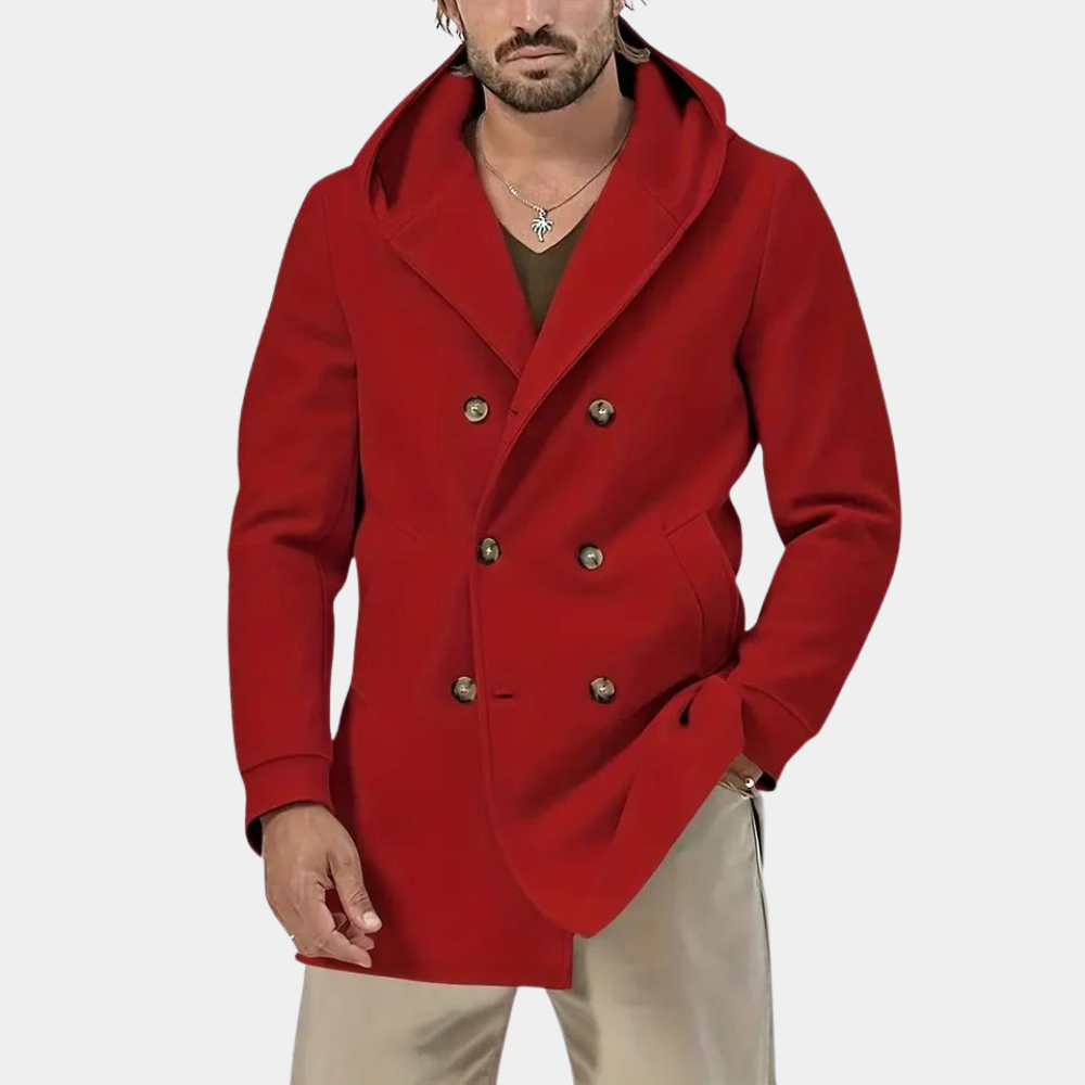 Stylischer Trenchcoat Für Herren Mit Kapuze Für Casual Style