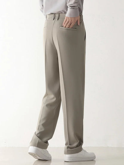 Thomas Men's Draped Formal Pants - Relaxed Fit Tailored Trousers for Business and Casual Wear