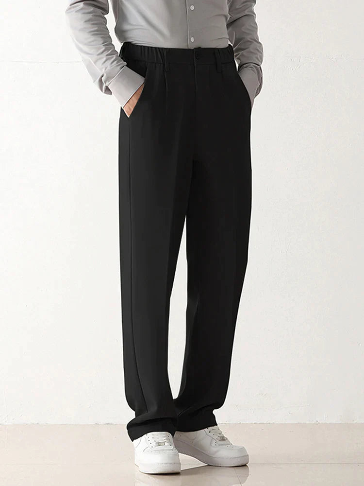 Thomas Men's Draped Formal Pants - Relaxed Fit Tailored Trousers for Business and Casual Wear