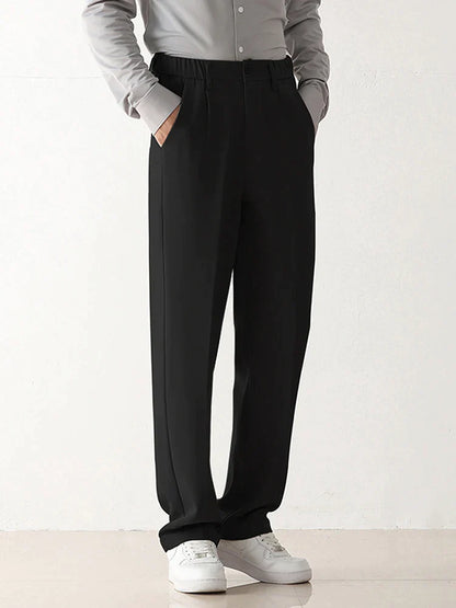 Thomas Men's Draped Formal Pants - Relaxed Fit Tailored Trousers for Business and Casual Wear