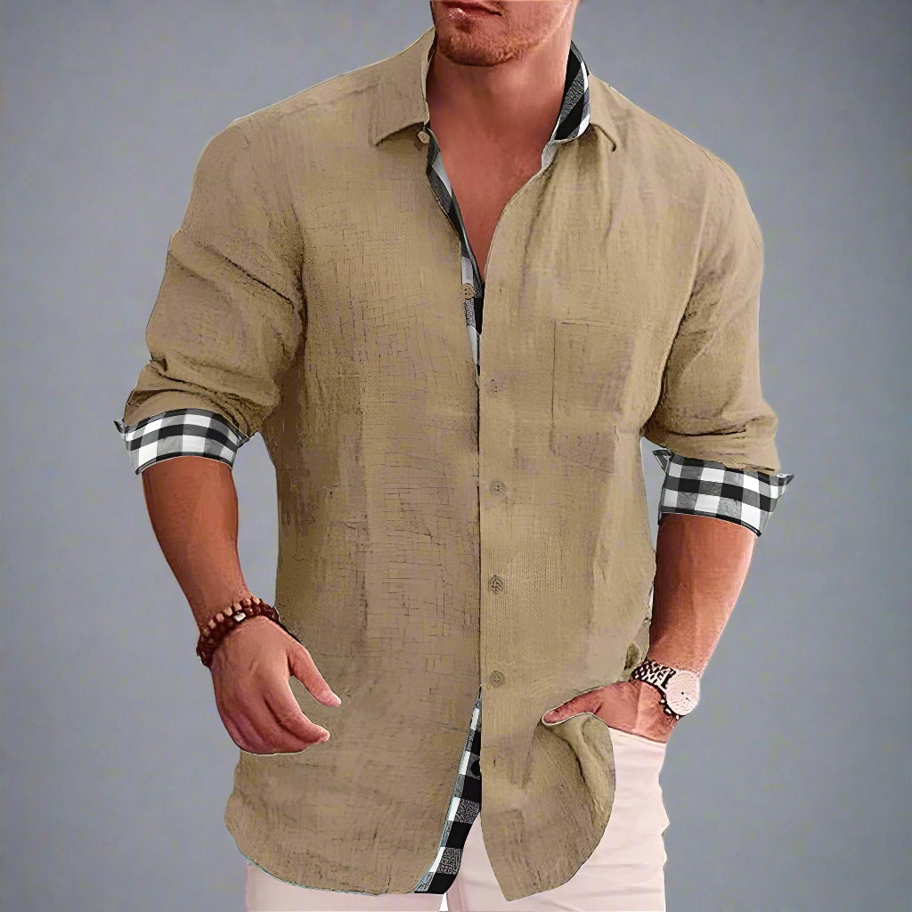 Tim | Herren Designerhemd mit Kontrastdetails – stilvoll und vielseitig