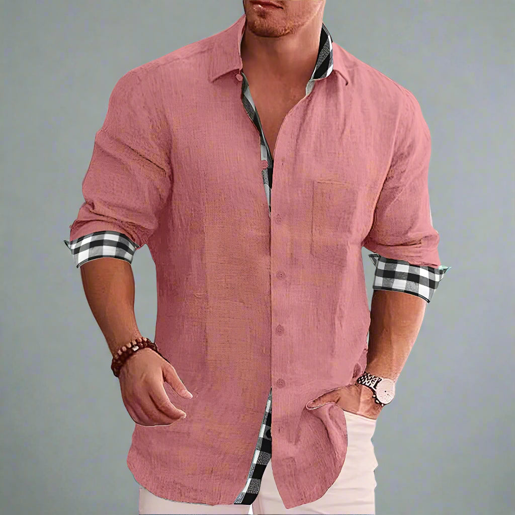 Tim | Herren Designerhemd mit Kontrastdetails – stilvoll und vielseitig