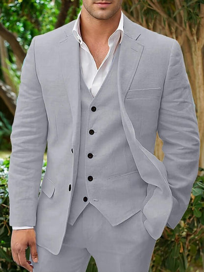Tobias | Dreiteiliger Herrenanzug mit Blazer, Weste und Hose in klarer Passform