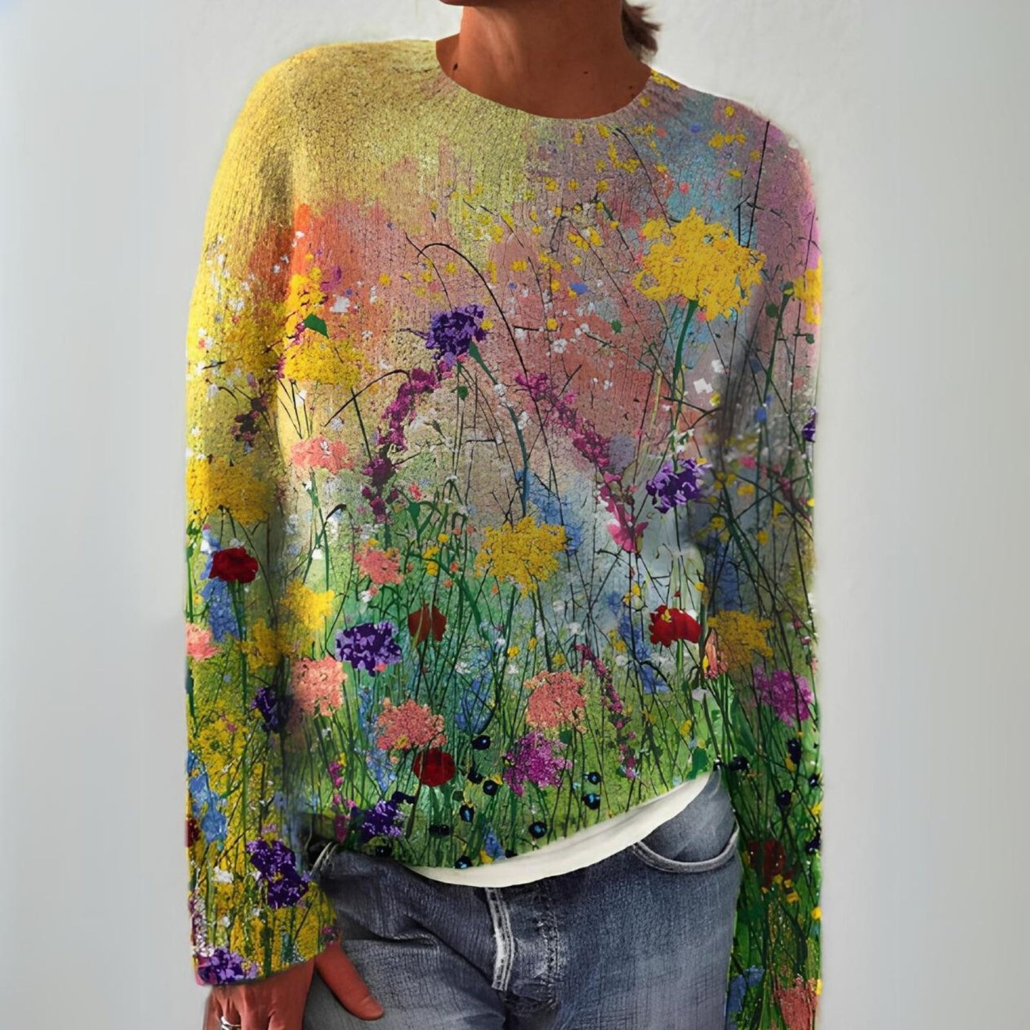 TraumMasche Pullover | Nostalgischer Strickpullover mit Ethno-Muster