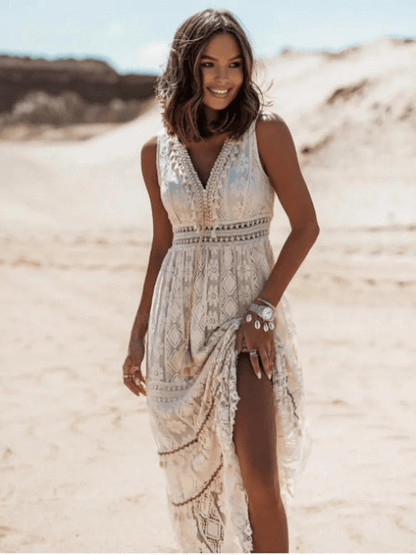 Valerie | Damen-Spitzenkleid im Boho-Stil mit feinen Details und fließender Passform