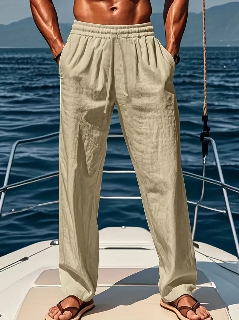 Weit geschnittene Herren Leinenhose | Luftige Sommerhose mit klassischem Stil